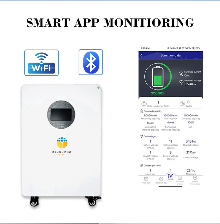 Pinsheng Reliable 48V LiFePO4 Battery Packs 10KWh & 15KWh Solar Energy Storage with 200Ah, 280Ah, 300Ah Options
