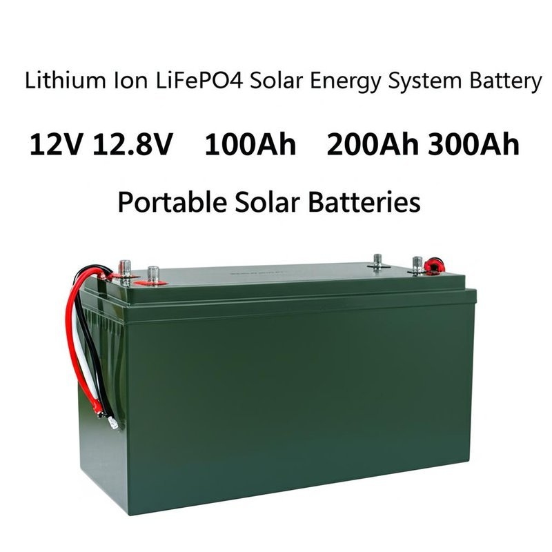PINSHENG ENERGY Lithium Ion LiFePO4 Solar Energy System Battery 12V 12.8V 100Ah 200Ah 300Ah Portable Solar Batteries