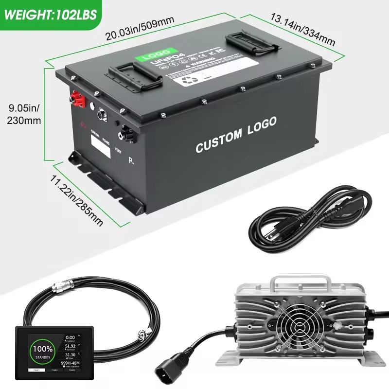 Custom Lifepo4 Lithium Ion Battery Pack 72V 105Ah with Smart BMS for Electric Golf Carts