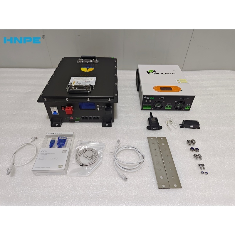 HNPE FY 2.56Kwh 5kwh Rack Mounted Lithium-ion Battery 25.6V 100AH LiFePO4 Solar Battery for Off Grid and Hybrid Grid Systems